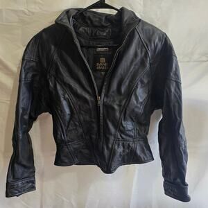 Vintage Byrnes and Baker Black Leather Jacket Size Small